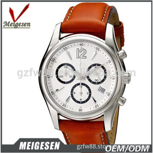 leather band custom logo top brand custom men watch